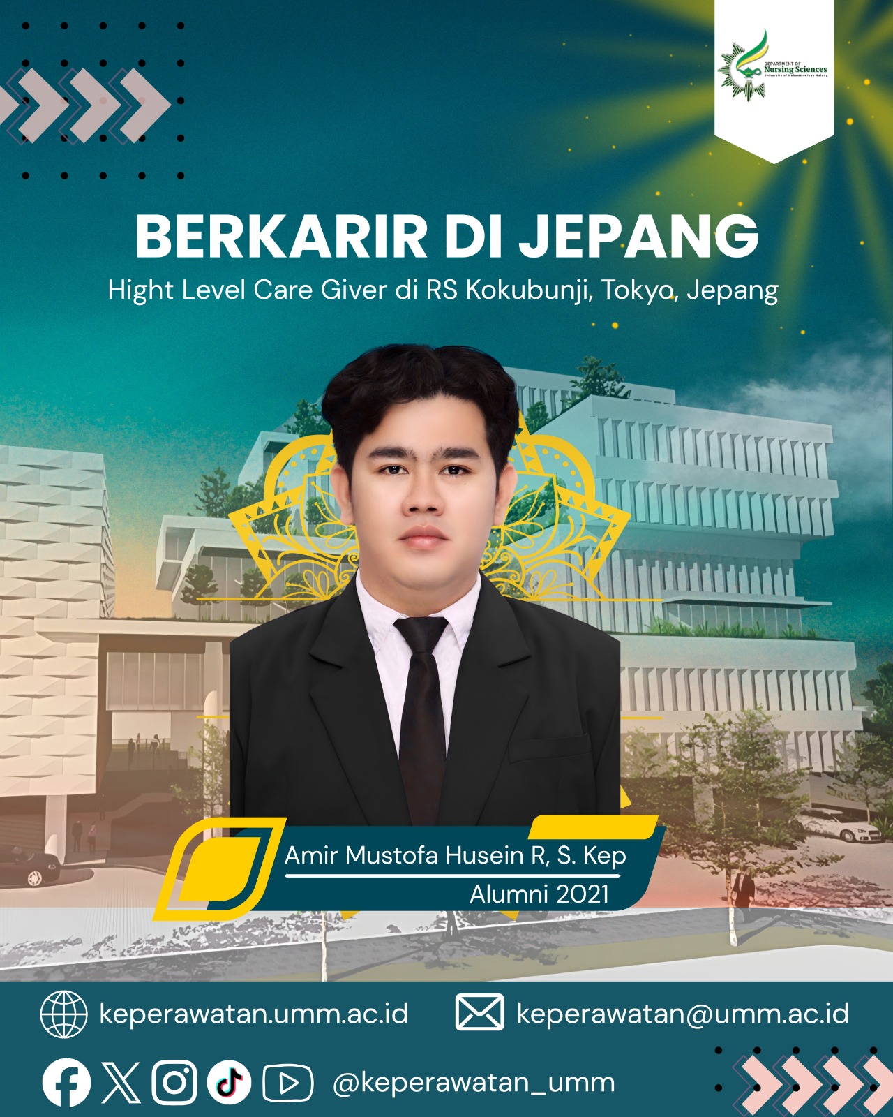 Amir Mustofa Husein R, S.Kep., alumni Keperawatan FIKES UMM tahun 2021,